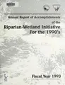 Cover image for Annual report of accomplishments of the riparian-wetland initiative for the 1990's