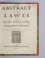 Cover image for An abstract or the lavves of New England, as they are novv established.