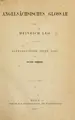 Cover image for Angelsächsisches Glossar