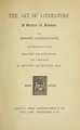 Cover image for The art of literature