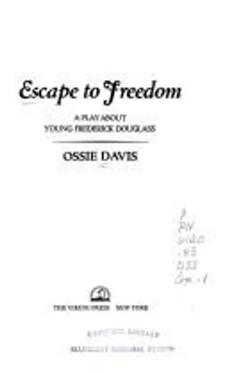 Escape to freedom: a play about young Frederick Douglass cover