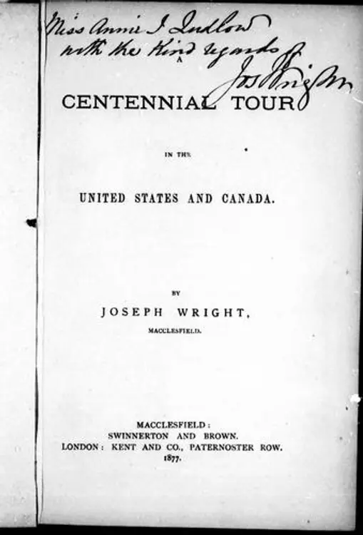 Centennial tour in the United States and Canada cover