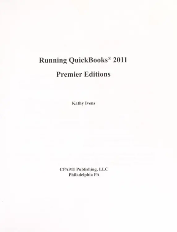 Running QuickBooks 2011 premier editions cover