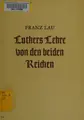 Cover image for Luthers Lehre von den beiden Reichen