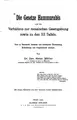Cover image for Die Gesetze Ḥammurabis und ihr Verhältnis zur mosaischen Gesetzgebung sowie zu den XII Tafeln