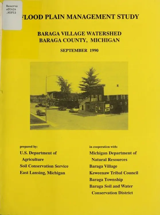 Flood plain management study, Baraga Village Watershed, Baraga County, Michigan cover