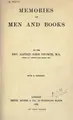 Cover image for Memories of men and books.