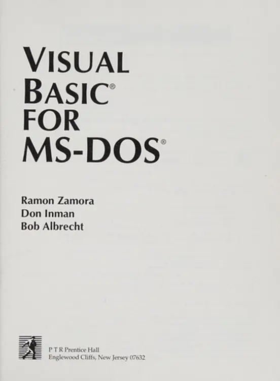 Visual Basic for MS-DOS (Prentice Hall Series in Innovative Technology) cover