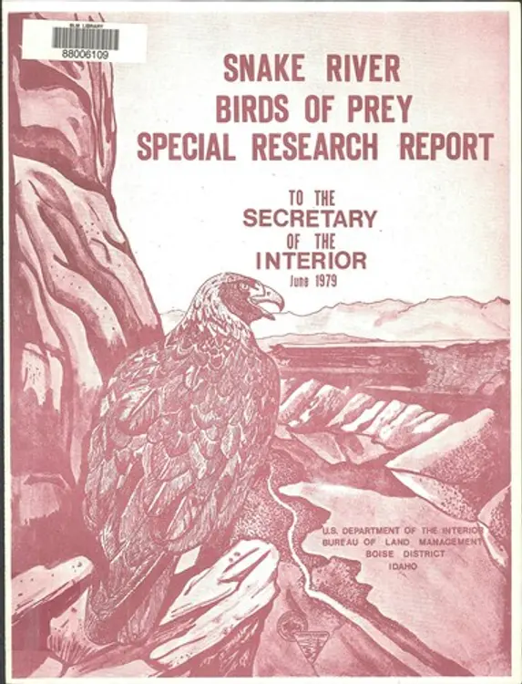 Snake River Birds of Prey special research report to the Secretary of the Interior cover