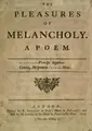 Cover image for The  pleasures of melancholy