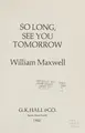 Cover image for So long, see you tomorrow