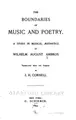 Cover image for The Boundaries of Music and Poetry: A Study in Musical Aesthetics