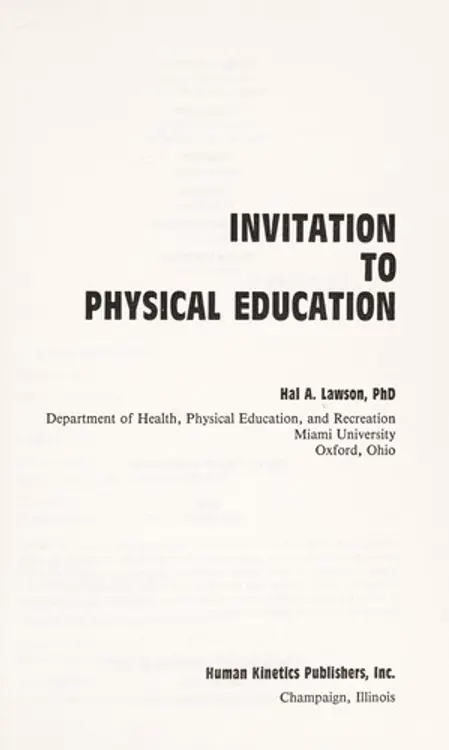 Invitation to physical education cover