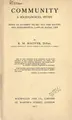 Cover image for Community, a sociological study
