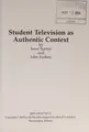 Cover image for Student Television As Authentic Context