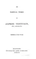 Cover image for The Poetical Works of Alfred Tennyson, Poet Laureate, Etc: Complete in One Volume