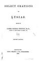 Cover image for Select orations of Lysias.
