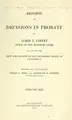 Cover image for Reports of decisions in probate