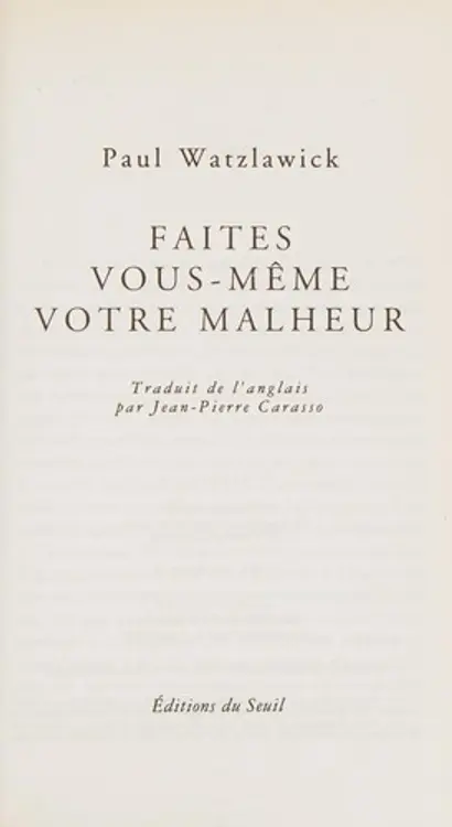 Faites vous-même votre malheur cover