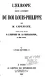 Cover image for L' Europe depuis l'avénement du roi Louis-Philippe