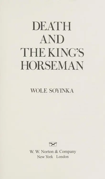 Death and the king's horseman. cover