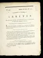 Cover image for Arre te s du Directoire exe cutif, qui suppriment l'e tape en nature pour les militaires voyageant isole ment