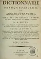 Cover image for Dictionnaires françois-anglois et anglois-françois