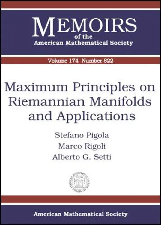 Maximum Principles On Riemannian Manifolds And Applications (Memoirs of the American Mathematical Society) cover