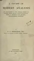 Cover image for A course of modern analysis