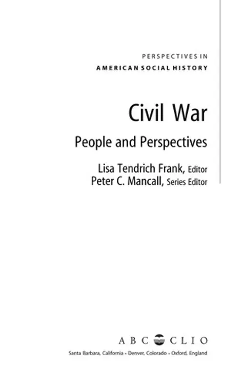 Civil War: people and perspectives cover