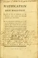 Cover image for Justification d'un magistrat accusé de vol, et suspendu de ses emplois, sans avoir été déclaré atteint et convaincu