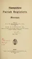 Cover image for Hampshire parish registers. Marriages.