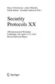 Cover image for Security Protocols XX