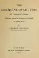 Cover image for The discipline of letters