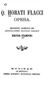 Cover image for Q. Horatii Flacci Opera