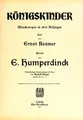 Cover image for Königskinder
