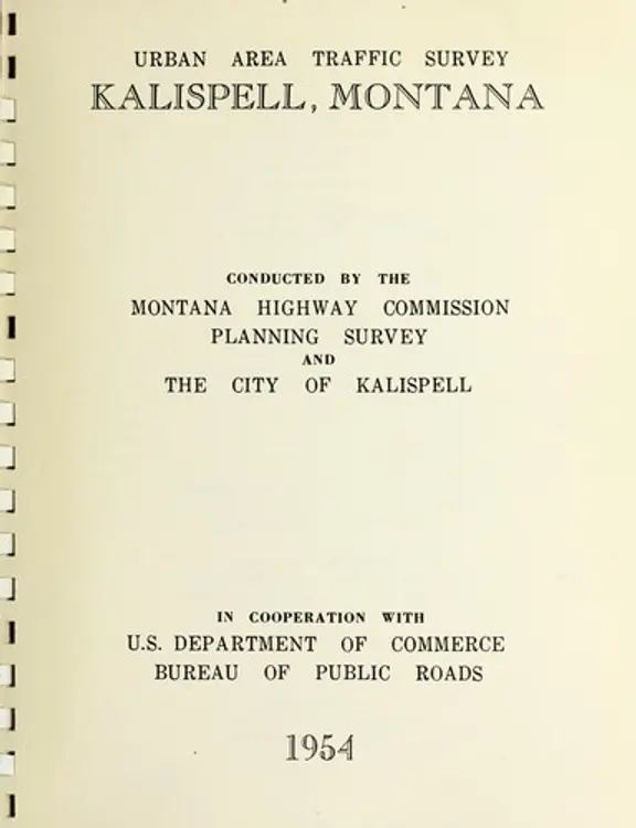 Urban area traffic survey, Kalispell, Montana cover