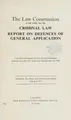 Cover image for Criminal law report on defences of general application