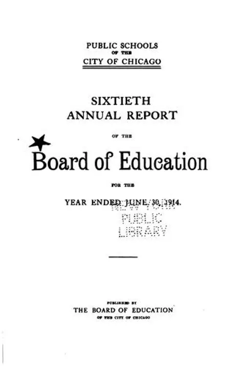 Annual Report of the Superintendent of Schools cover