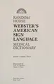 Cover image for Random House Webster's American sign language medical dictionar
