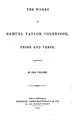 Cover image for The works of Samuel Taylor Coleridge: prose and verse