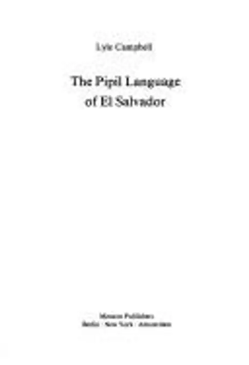 The Pipil language of El Salvador cover