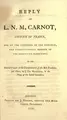 Cover image for Reply to the report made on the conspiracy of the 18th fructidor ...