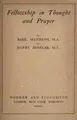 Cover image for Fellowship in thought and prayer