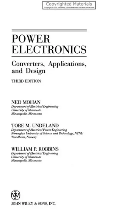 Mohan: Solutions Manual T/A Power Electronics cover