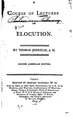 Cover image for A course of lectues on elocution.