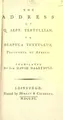 Cover image for The  address of Q. Sept. Tertullian, to Scapula Tertullus, proconsul of Africa.