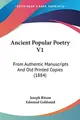 Cover image for Ancient Popular Poetry V1