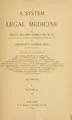 Cover image for A system of legal medicine