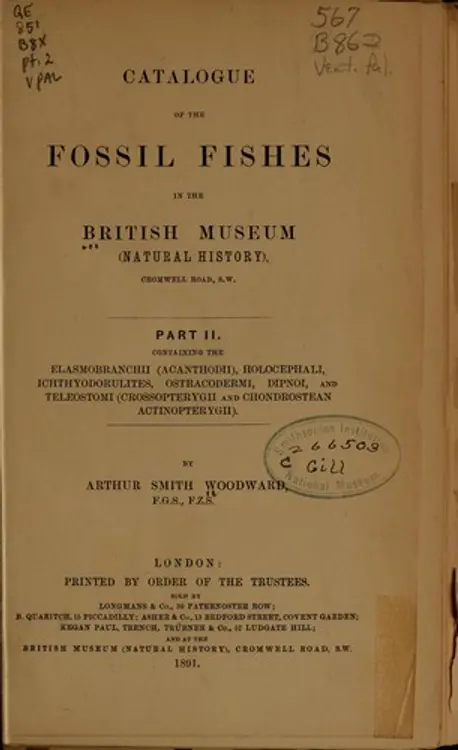 Catalogue of the fossil fishes in the British museum (Natural history) cover
